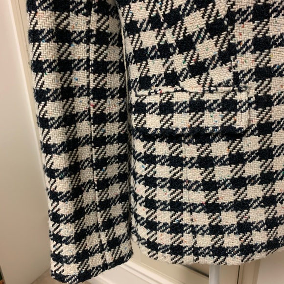 Talbots Petites Plaid White and Navy Jacket NWT 6P - Picture 4 of 8
